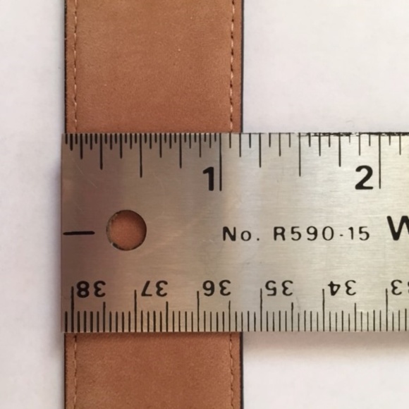 SAKS 5TH AVENUE men's genuine lizard belt, brown - Picture 7 of 8